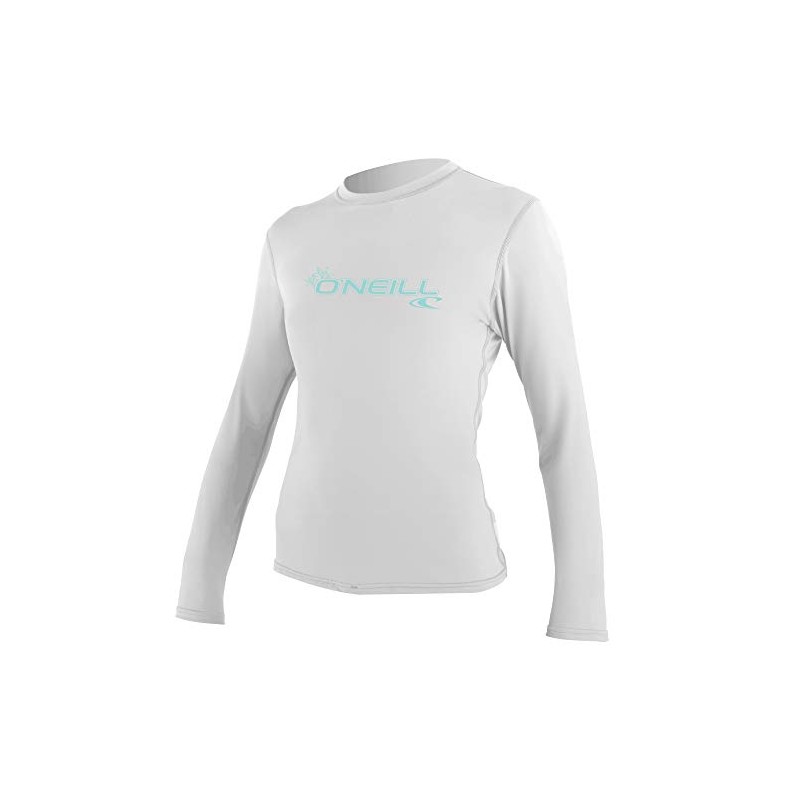 O'Neill Wetsuits Women's Basic Skins Long Sleeve Rash Vest, White,