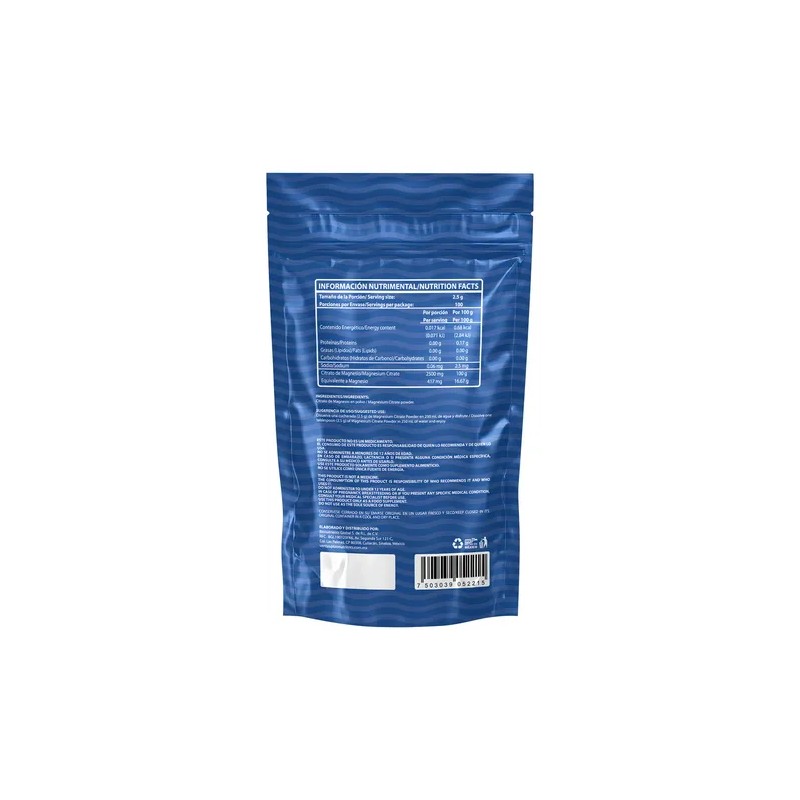 Citrato De Magnesio En Polvo Sin Sabor 250gr Wellthy