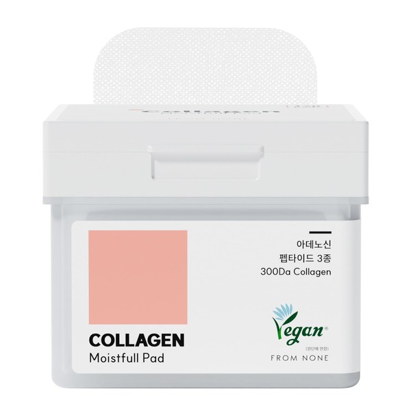 FROM NONE Collagen Moistfull Toner Padsㅣ120 Pads, Vegan Face Gauze