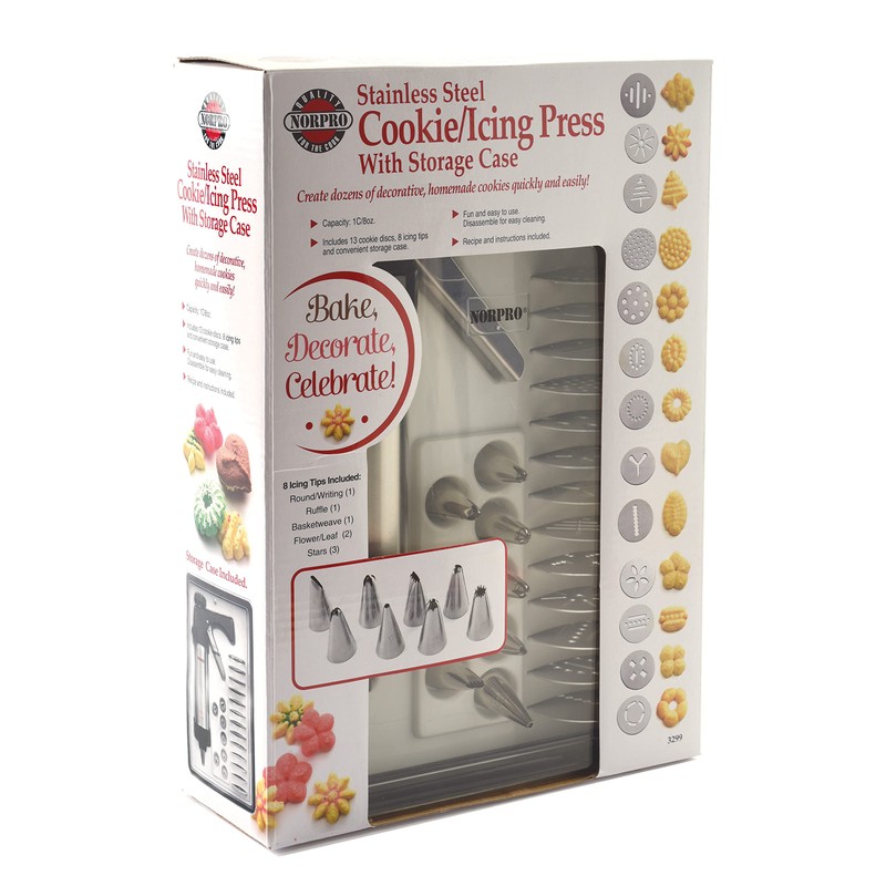 Norpro 3299 S/S Cookie/Icing Press with Case