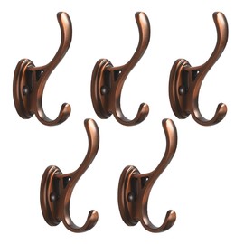 JYL HOME Wall Mounted Coat Hooks for Hanging Towel Rack Hat Rack Clothes Organization Vintage Hooks Bronze, 5 Pack