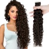 RUNATURE Tape in Hair Extensions Human Hair Curly Tape in