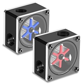 Water Flow Meter, 6 Impeller 3 Ways Flow Meter Indicator G1/4 Thread for PC Water Cooling System
