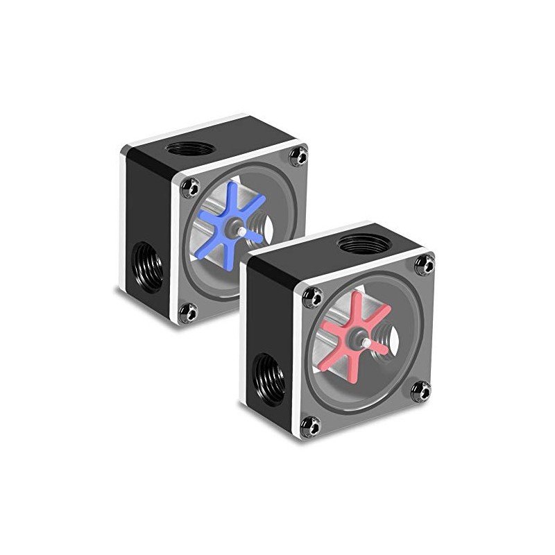 Water Flow Meter, 6 Impeller 3 Ways Flow Meter Indicator