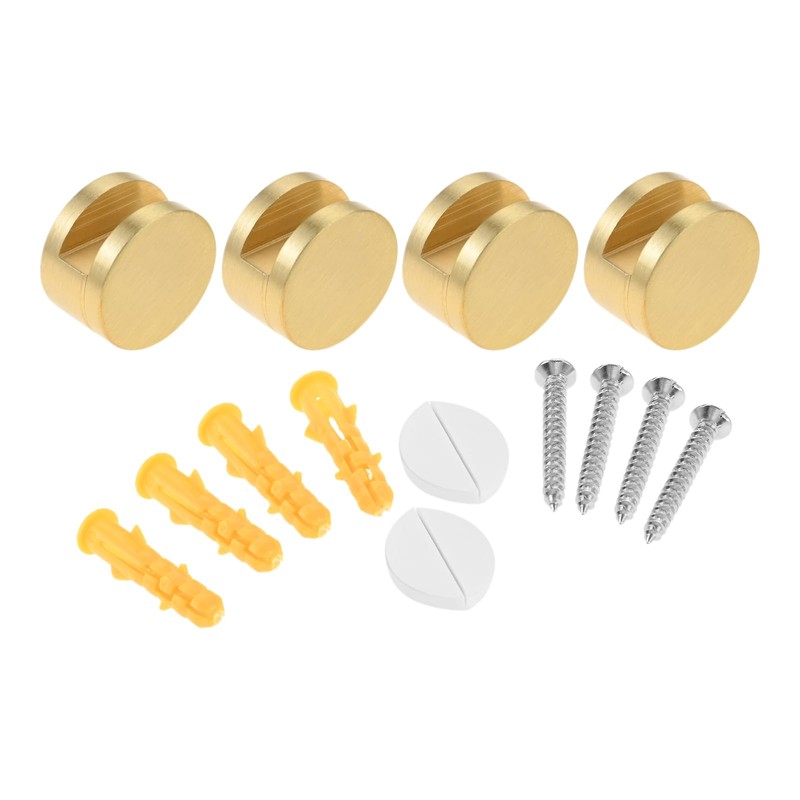 Mirror Clips, Thick Glass Clamps Wall-Mounted Mirrors Bracket Gold Pure