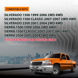 G-PLUS Floor Mats 3pcs Fit for Chevy Silverado GMC Sierra 1500 1999-2006 & 1500 Classic 2007, Fit Silverado Sierra 2500 2001-2004, 2WD 4WD Extended Cab TPE Floor Cargo Liners