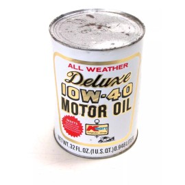 KMART VINTAGE KMART 1-QUART ALL WEATHER DELUXE 10W-40 MOTOR OIL CAN, UNOPENED