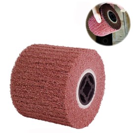 Docache Sanding Roller Efficient Sanding Roll Brush Made of Brown Corundum and Synthetic Fibre, Brush Nylon Brush for Sanding Machine for Polishing 120 x 100 mm (60 Grit)