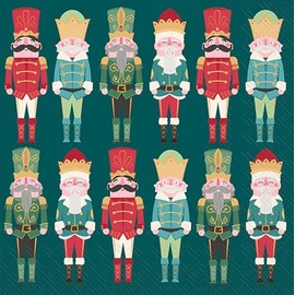 IHR Ideal Home Range Party Napkins Disposable 3-Ply Paper Lunch Napkin Pack, 6.5" x 6.5", Only Nutcrackers, 20-Count