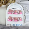 TENPAL Duckbill Shape Handmade Press On Nails Kit,Pink French Floral