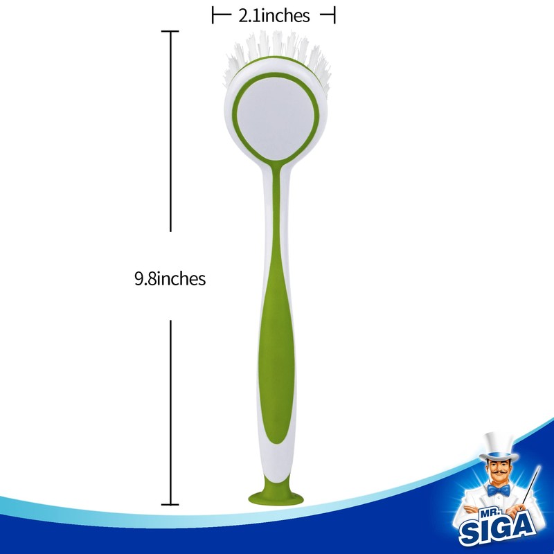 MR.SIGA Round Dish Brush, Size: Dia 5.5 x 25cm -