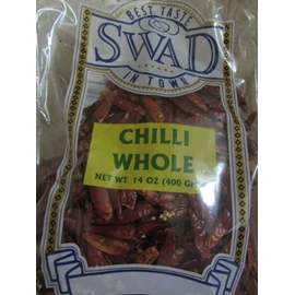 Swad Whole Red Dried Chillies , Value Pack of 400g., 14oz.