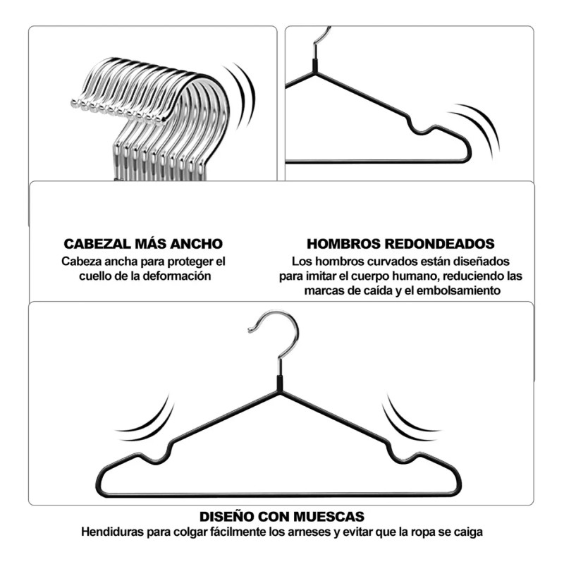 KIROTLE 30pcs Ganchos Perchas Para Pantalones De Acero Inoxidable