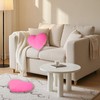 Pink Heart Pillow Fluffy Heart Shaped Throw Pillow 14X17 Inch