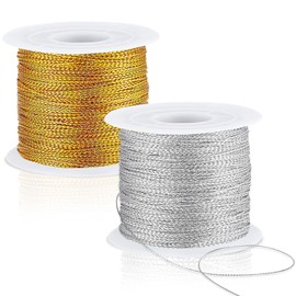 JUNEBRUSHS 218 Yards Christmas Metal String (Gold Silver)