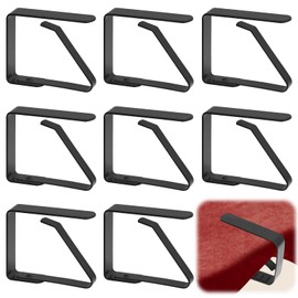 Pack of 8 Tablecloth Clips, Stainless Steel, 5 x 4 cm, Table Clips, Sturdy Table Cloth Clips, Tablecloth Clips for Dining Tables, Indoor and Outdoor, Gardens, Restaurants - Black