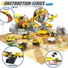 Frontoytall Construction Vehicles Track Set with Excavator, Dump Truck, Wheel