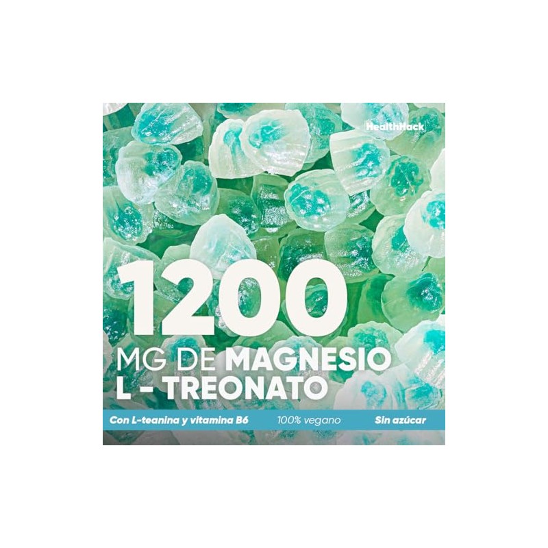 Magnesio L-Treonato 60 Gomitas para Adulto Sin Azúcar Alta Absorción