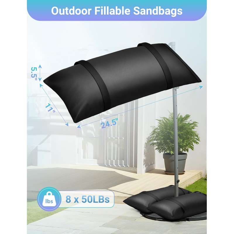 8 Pack Umbrella Base Weights, Sandbags for Umbrellas & Patio