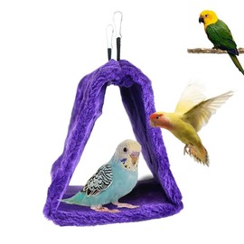 CQJ Bird Nest Snuggle Hut Soft Plush Hammock Hanging Cage Tent For Birds Parrot Winter Warm Bed Pet Toy for Hamster Parrot Macaw Budgies Eclectus Parakeet Cockatiels Cockatoo Lovebird (M, Purple)