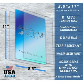 Laminated 6 String Bass Fretboard Notes Chart Nashville Number System & Circle of 5ths Easy Instructional Poster for Beginner for Notebook - A New Song Music 8.5 x 11