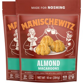 Manischewitz Manischewitz Almond Macaroons, 10 oz (2 Pack) | Coconut Macaroons | Resealable Bag | Dairy Free | Gluten Free Coconut Cookie | Kosher for Passover