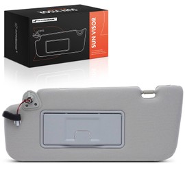 A-Premium Left Driver Side Sun Visor with Mirror - Compatible with Nissan Altima 2013 2014 2015 2016 2017 2018, with Light, with Sliding Sun Visor Extension, Beige, Replaces 96401-3TA2A, 964013TA2A