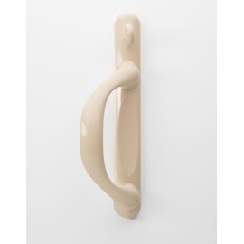 FASCO Sliding Patio Door Handle for Vinyl Glass Door - Complete KIT - White - or - Almond - Pat.# US6672632 (Almond, Left)