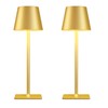 Yogaret Gold Rechargeable Cordless Table Lamp, Battery Operated, 2 Pack