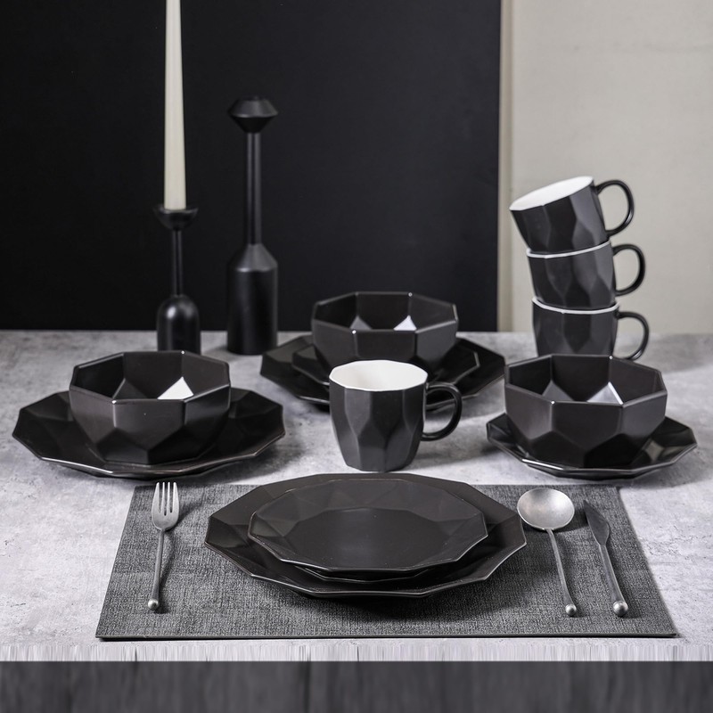 Stone Lain Jamie Porcelain Dinnerware Set, 16-Piece Service For 4,
