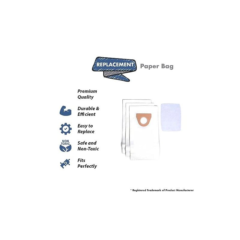 Replacement Part For Shop-Vac Mighty Mini M100 Vacuum Cleaner Bags