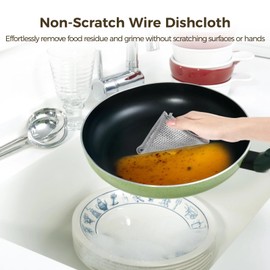 30 Pcs Non-Scratch Wire Dishcloths, 7.8 x 7.8 inch Multipurpose Bilayer Nylon Wire Dishwashing Rags, Cleaning Washing Cloths for Wet and Dry Use, Mesh Cleaning Pads, Circularite Scrubbing Cloths