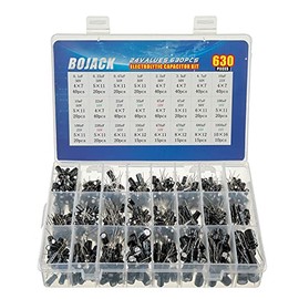 BOJACK 24 valores 630 piezas Kit surtido de condensadores electrolíticos de aluminio, rango 0.1Uf - 1000Uf