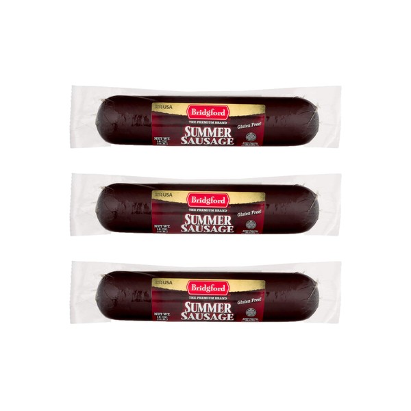 Bridgford Meat Sticks, Gluten Free, Made in the USA, Pack of 3 (Summer Sausage)