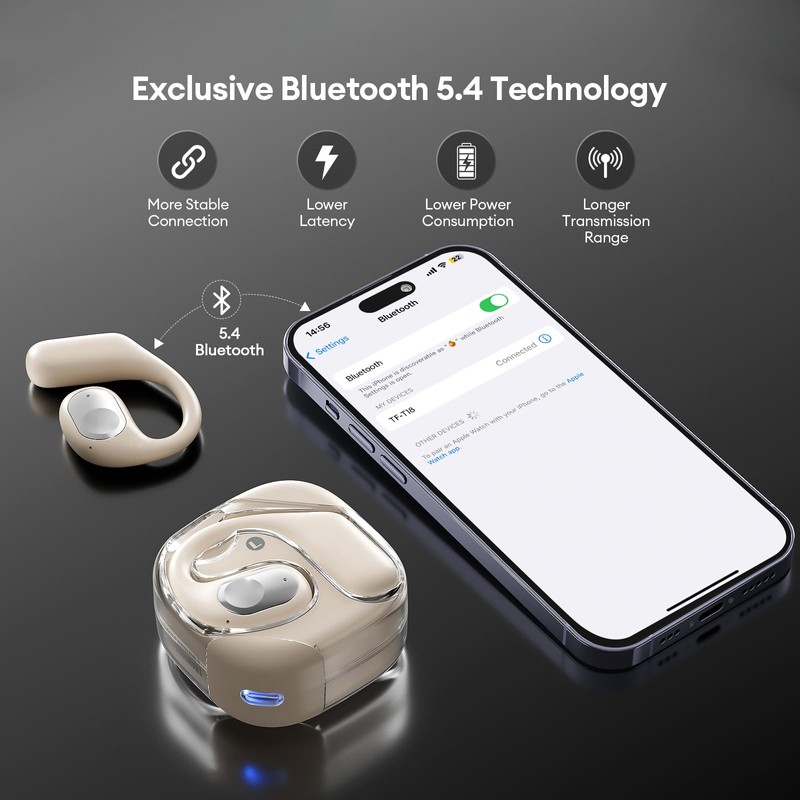 ZOMBIES CAT Open Ear Headphones Wireless Earbuds 60H Playback Headphones