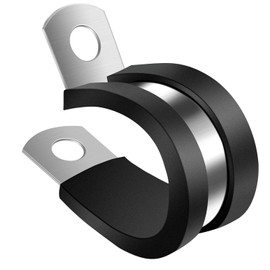 MISPIRE 25 Pack Cable Clamps Assortment Kit, 304 Stainless Steel Rubber Cushion Pipe Clamps in 3 Sizes 1/2", 3/4", 1"