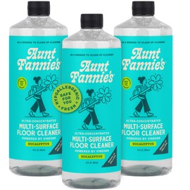 Aunt Fannie's Ultra Concentrated Floor Cleaner Vinegar Wash, Multi-Surface Solution Mopping, Makes 16 Gallons, Eucalyptus Scent, 32 oz. (Pack of 3)