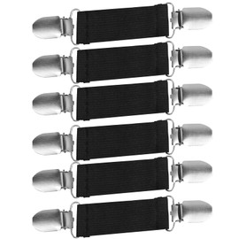 SMLBJUTE Stainless Steel Glove Clips for Kids and Toddlers, Winter Mitten Holders, Elastic Travel Hat Clips (6 Pcs Black)