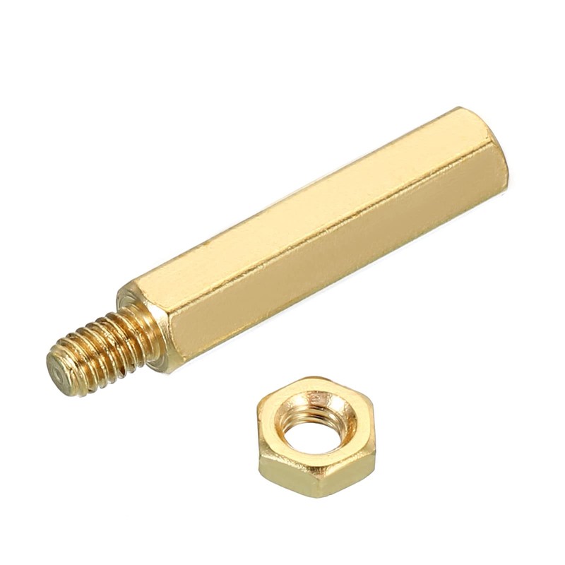 PATIKIL 25mm+6mm M4 Standoff Screws, 40 Pack Brass Hex PCB