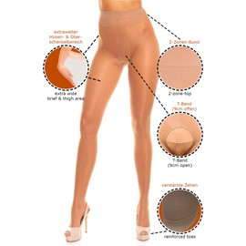 GLAMORY Women's Ouvert Tights, 20 DEN, White), X-Large