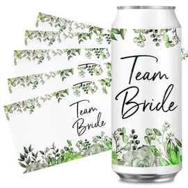Pack of 15 Jga Stickers, Wedding Water Bottle Labels, Wedding Team Bride Tin Stickers, Stickers for JGA, Wedding, Drinks Cans Banderole Design, Eucalyptus Greenery