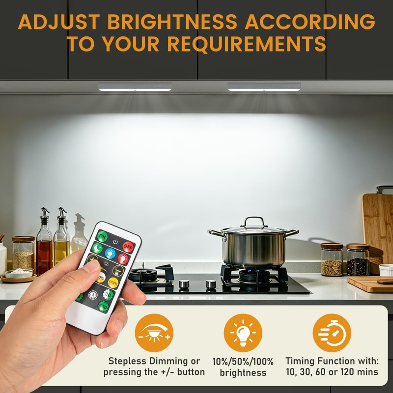 Racokky Under Cabinet Lights with Charging Station, 6 Pcs Rechargeable