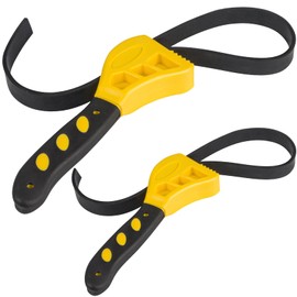 Aniterbo Strap Wrench Set, 2 Pack Adjustable up to 4" and 6" in Diameter, Rubber Strap Wrench for Jar Opener, Shower Head, Oil Filter, Water Filter Wrench