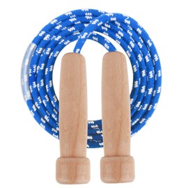 BTONGE Skipping Rope, Speed Rope Adjustable with Natural Wooden Handle, Traditional Cotton Skipping Rope, Adjustable Length, Non-Slip and Ideal for Fitness, Suitable for Children and Adults, 300 cm