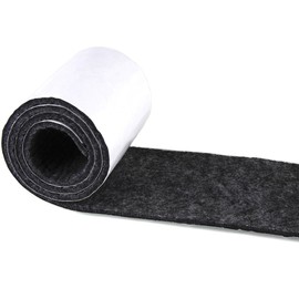 CenterZ 1/5" Thick Self Adhesive Felt Tape Roll - 3.94x39.4 Inch Heavy Duty Felt Strip Sticker - Freely Cut to Felt Furniture Feet Pads, Square Sheet, Felt Circle Coaster, Glides Sliders Dot (Black)