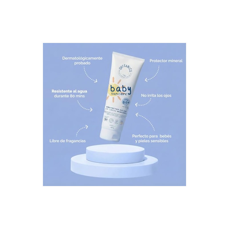 OH! GANICS Bloqueador Mineral en Crema para Bebé 250 gr