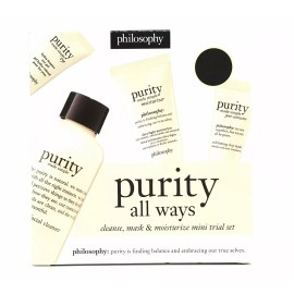 Philosophy Purity 4 PC Cleanse, Mask, & Moisturize Mini Trial travel  Set