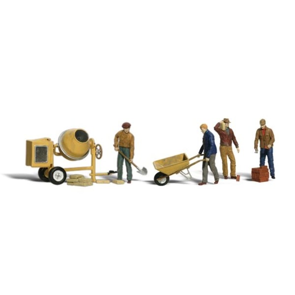 Masonry Workers w/Accessories (4) O Scale
