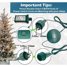 Goodsby Lights Mode Power Cord for Christmas X-Mas Tree Lights, Holiday Lighting, LED String Light 1/2in TS-LU6W TS-LU13W TS-8W29V TS-13W29V TS-18W28V TS-20WL12V TS-26W29V TS-48W29V (8 Lights Modes)