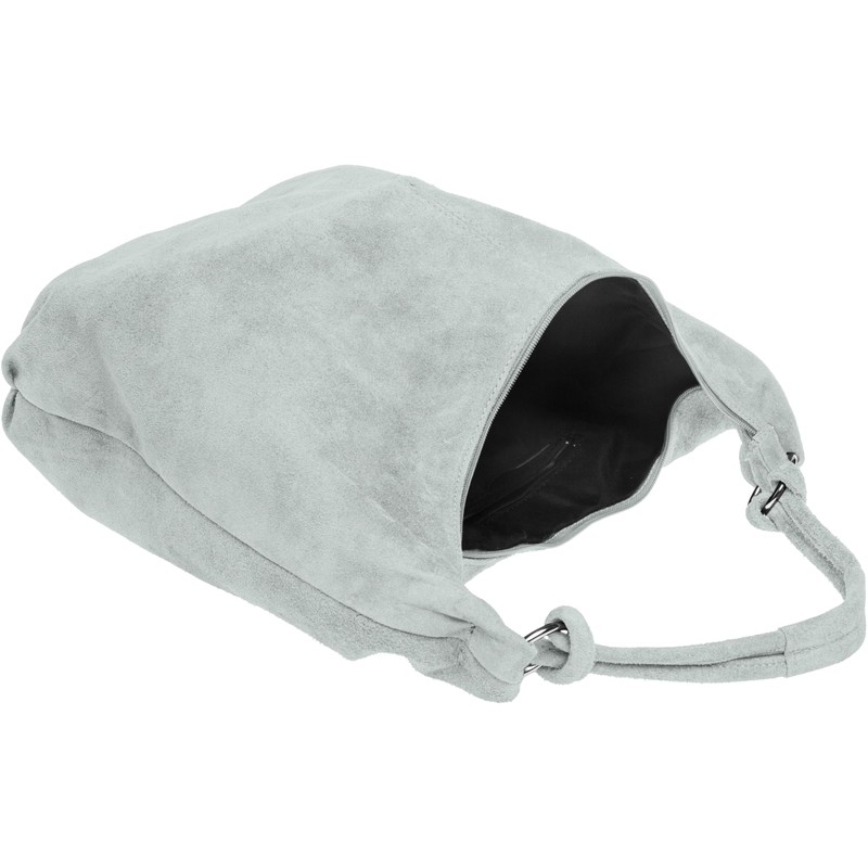 Caspar TL617 Large Women's Vintage Suede Bag, light grey